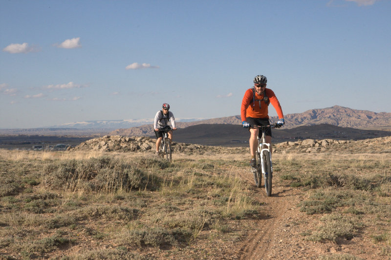 The top of the "Prickly Pear" climb with Heart Mountain in the background.