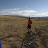 At the top of the "Prickly Pear" climb, looking West, with Carter Mountain in the background.