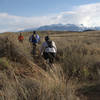 Classic Wyoming sage brush slalom riding on "Red Snake. Carter Mountain in the background.