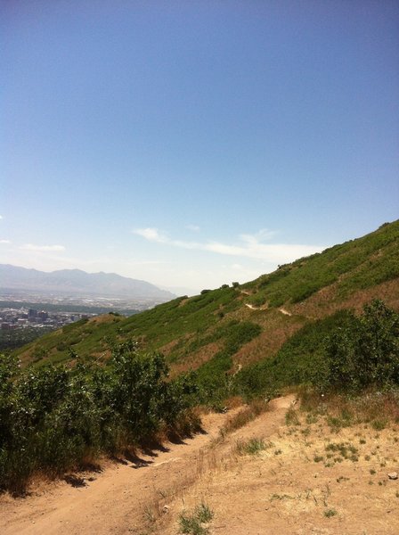 Starting the climb along the side of the ridge