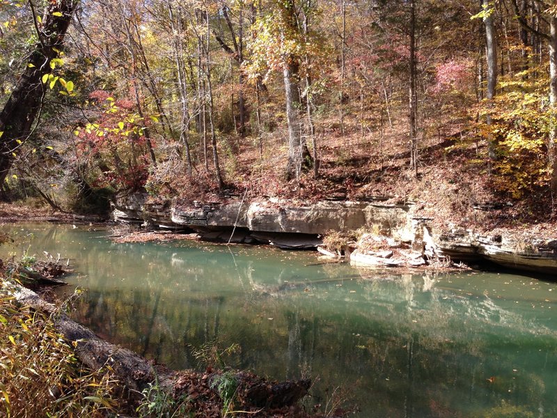 Limestone Rocks at the bend of Horse Creek on the Worley Bottom Trail