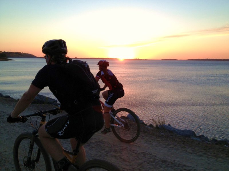 Crossing "Dike 8" near sunset