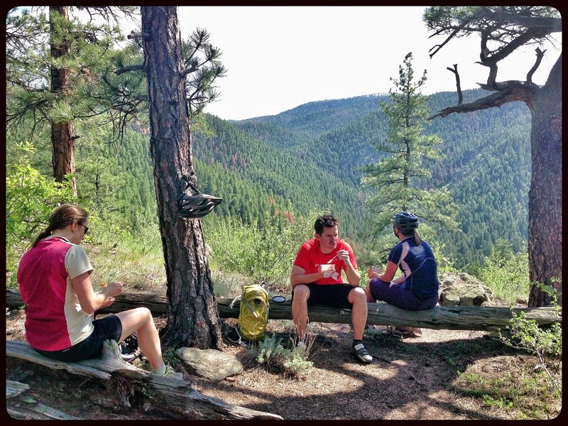 Lunch spot: and example of the great views and dense forest that makes this ride a great option on those hot summer days