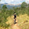 After an easy initial climb through the forest, you emerge in a sparse aspen grove with a great descent and views.