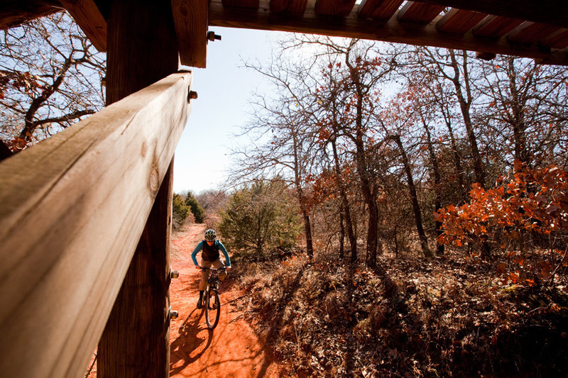 The Over Under Sideways Down - a wooden fly-over on the Yellow Loop