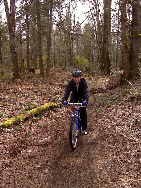 Laura cycling through Soaring Eagle