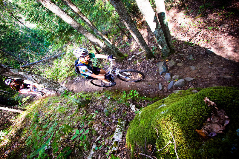 It gets tight and technical on the Rock Lake trail