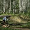 Cruising down a short open section of Hank's before diving back into the Aspens.