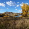 Looking from the parking area to the ridge line where all the Outlaw area trails are.