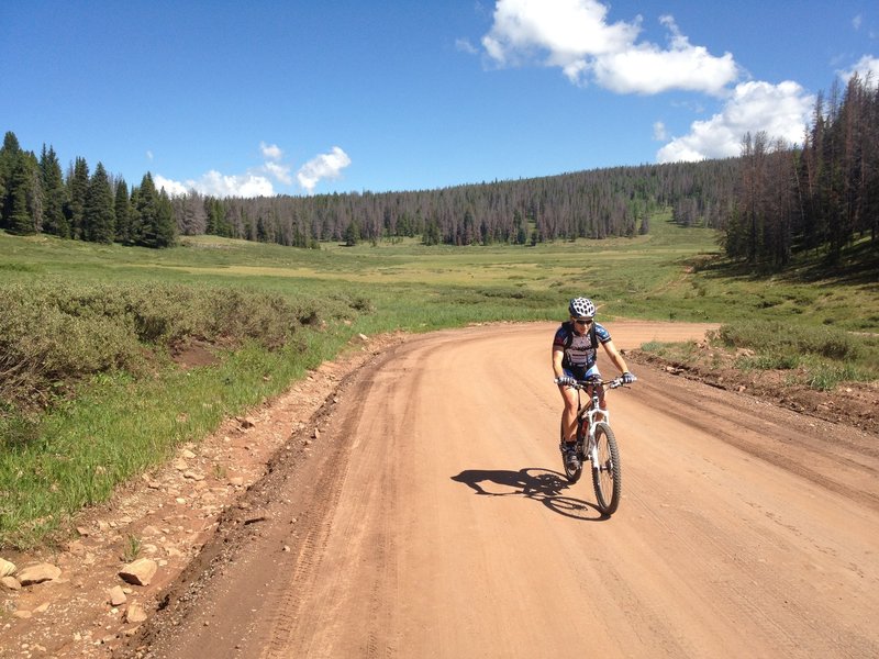 Near the end of a long climb up a dirt road...