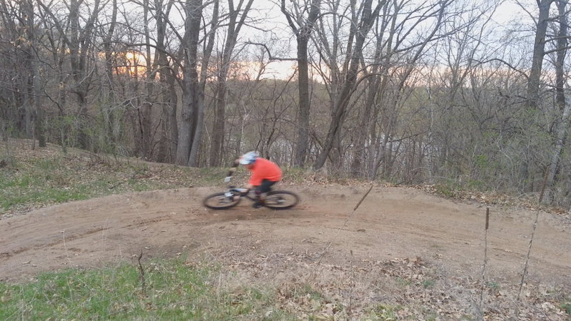 Top berm, end of west loop, Carver Lake MTB trail