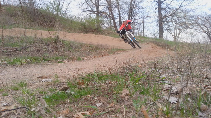 Middle berm, end of west loop, Carver Lake MTB trail