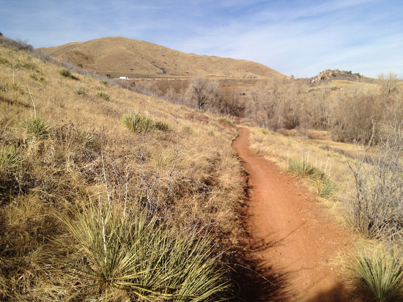 Bicycle specific section of the Red Rocks trail.  One-way, downhill travel to the parking lot.