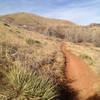 Bicycle specific section of the Red Rocks trail.  One-way, downhill travel to the parking lot.
