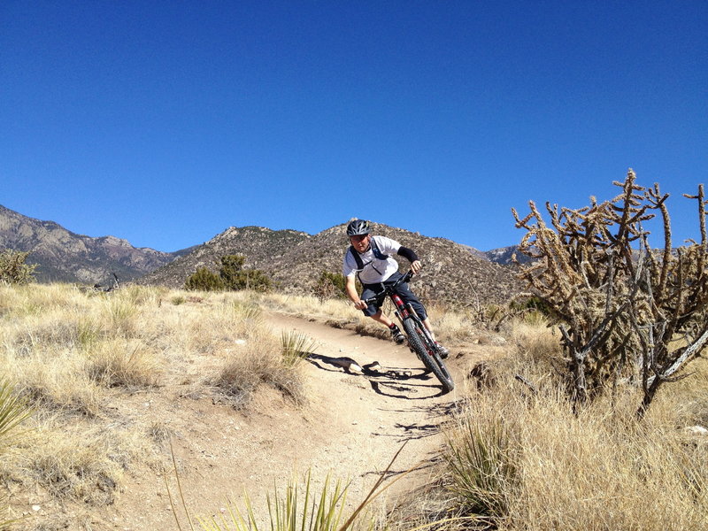 Railing a corner, notice the "cactus consequence".