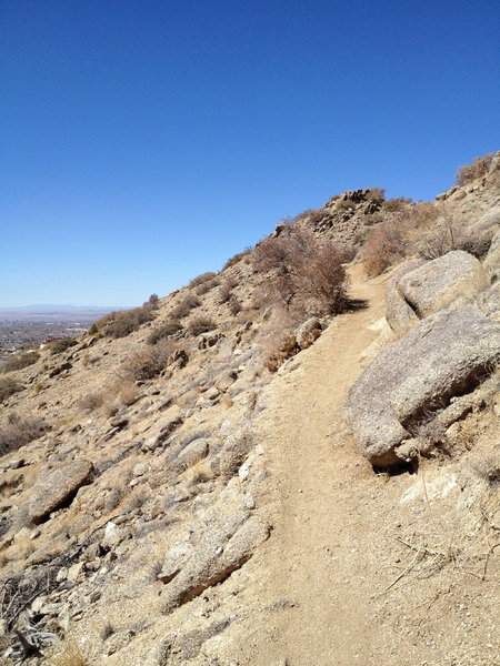 Narrow trail along the hillside