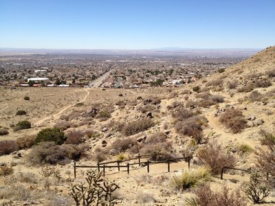 Looking down on the U-mound switchbacks