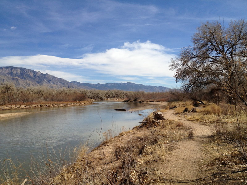 Hard to beat, single track, river, mountains.