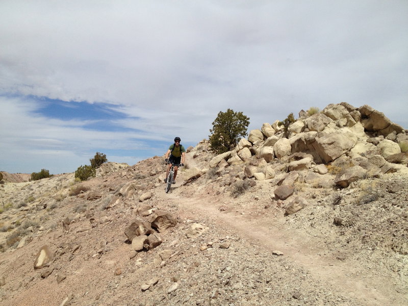 Working through a section of the final ridge.