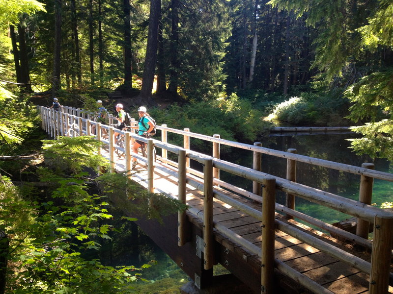 Happy crew crossing Clear Lake