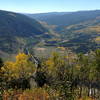 Highway 24 and the Minturn valley far below.  Taken near the "Lionshead" rock formation that you can easily see from the valley floor.