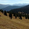 The surprisingly easy connection from Two Elk trail to the ski area is really nice.