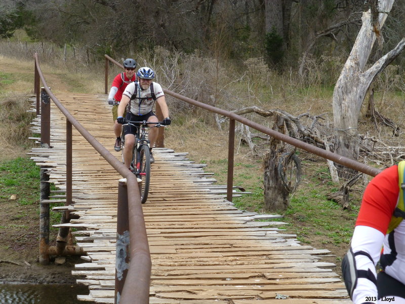 Bridge on back of lake area