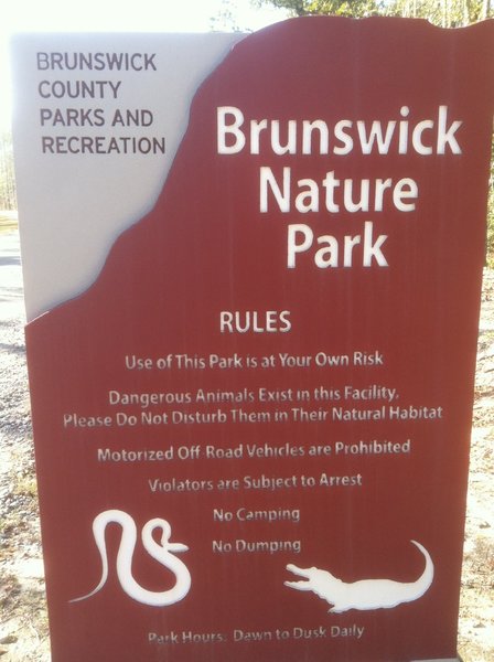 Brunswick Nature Park Rules