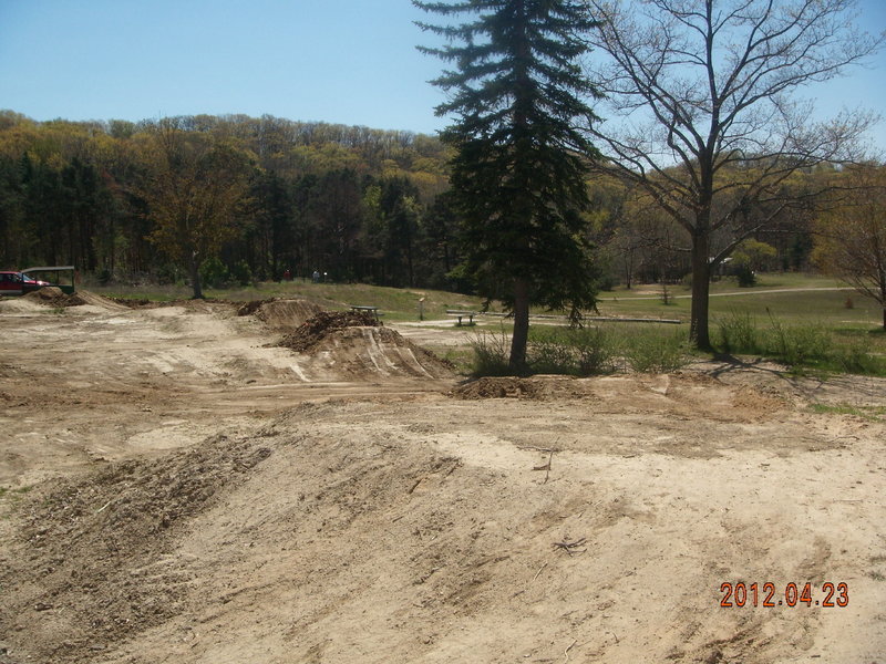 Skills area at Shore Acres Bike Park.