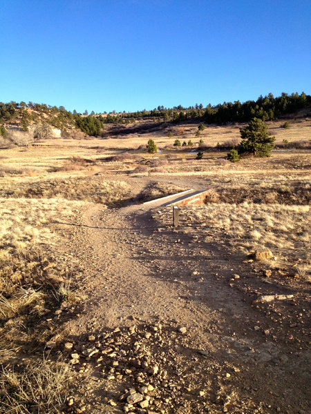 Heading out from the trailhead, the smooth wide trail awaits - much like most of the DIrty Bismarck surface.