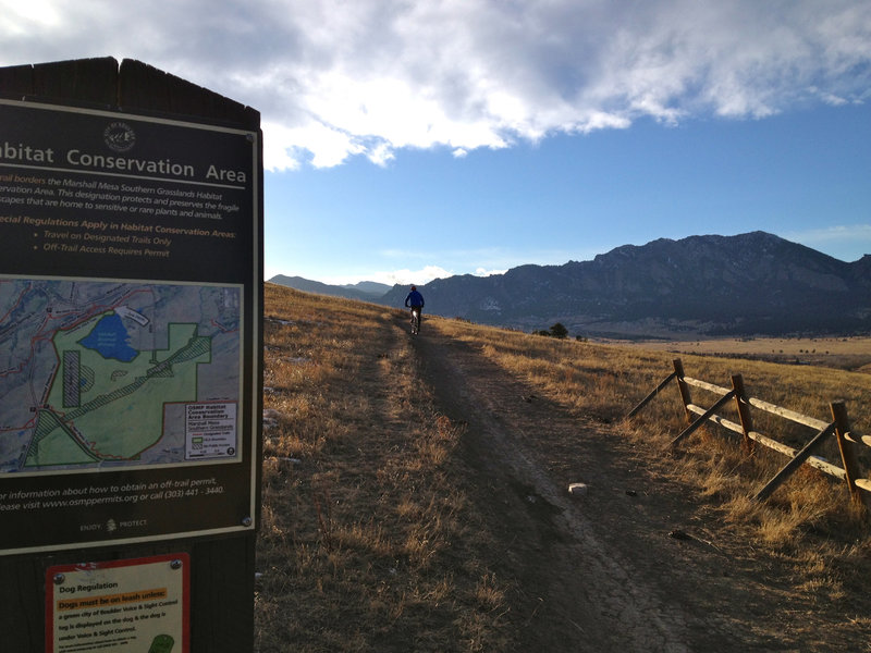 Looking west up the Community Ditch trail.