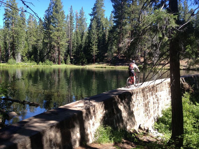 Over the dam on Dollar Resevoir - careful!