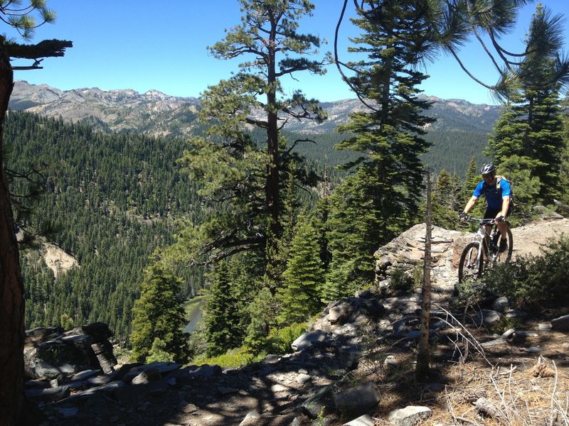 Careful riding along "Thunder Cliff" above the Truckee River