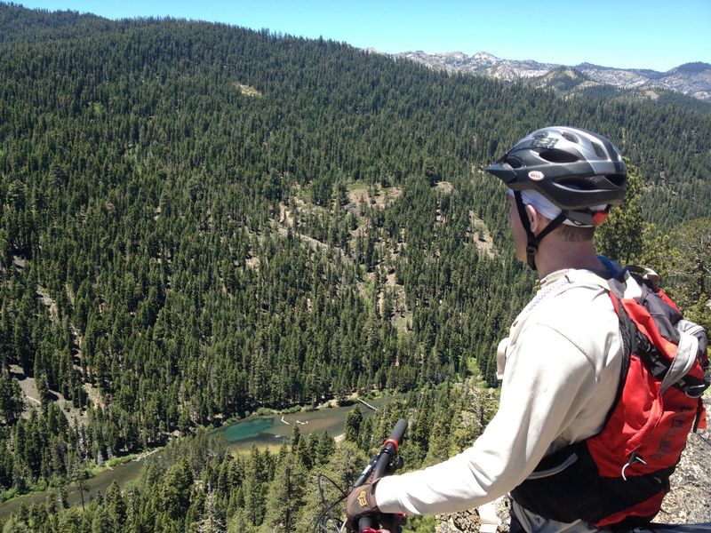 Looking down at the Truckee River