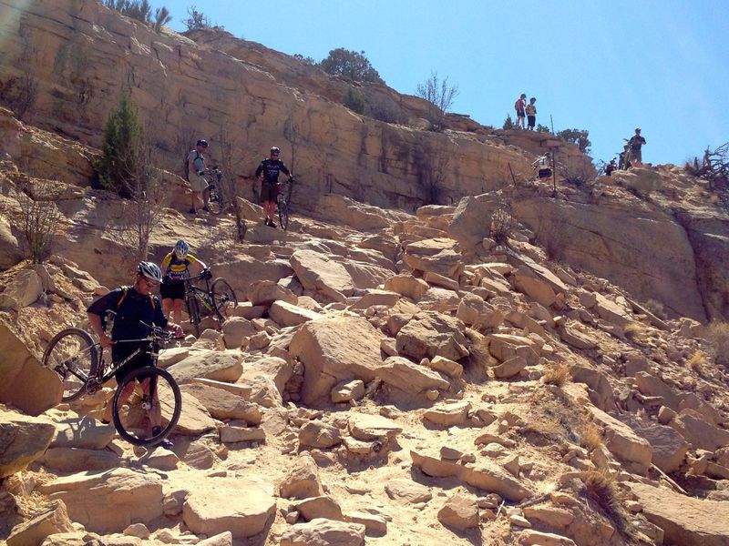 The scene at the entrance to Horsethief Bench.  Once down on the bench, the riding is almost all intermediate.