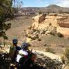 Shade can be hard to find.  Looking down at Horsethief Bench from Mary's Loop