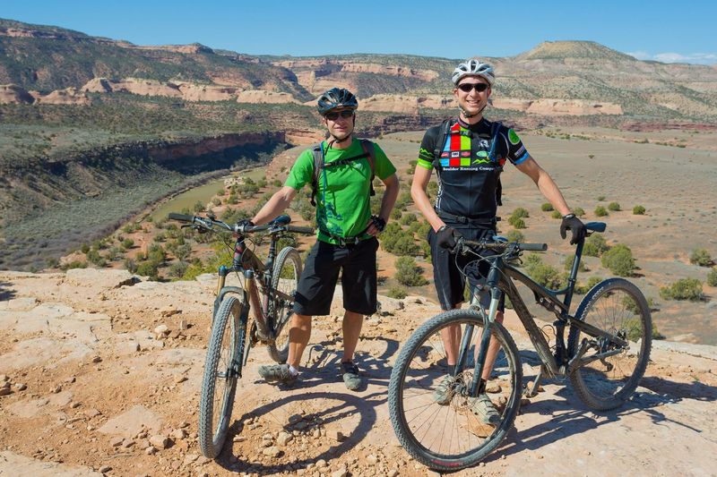 Nick and Mike, two of the three founders of MTB Project, hard at "work"!