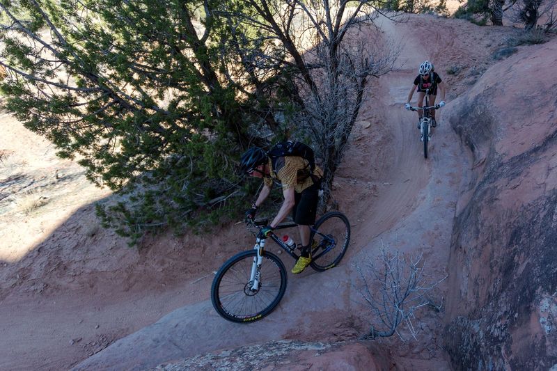 Down onto the bench, and the riding is nice and flowy.