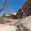 One of the few features on Horsethief Bench.  It looks intimidating from the top, but it's an easy roll.