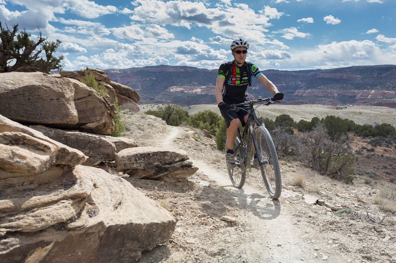 Wrangler's Loop is higher than other trails, and it's fun to look down on the other riders below.