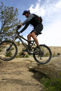 The Cody Slickrock trail offers plenty of opportunities to wander off the beaten path and practice your drops of all sizes.