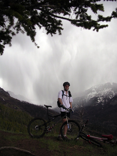 Time to turn downhill and outrun the rain on the Blackwater Fire Memorial Trail.