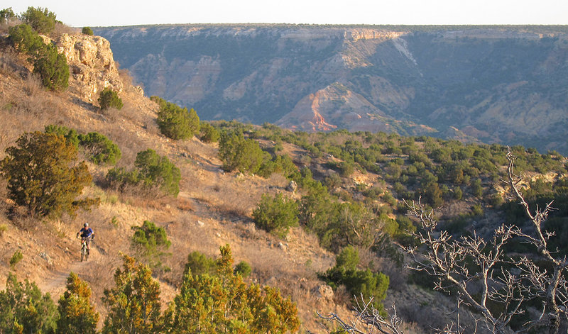 From the top, looking back at the trail.