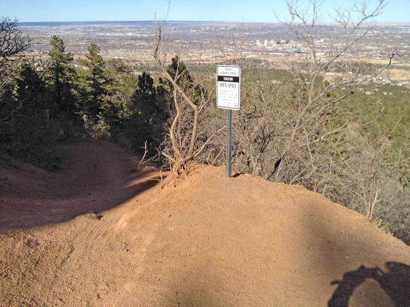 Top of the Chutes - please watch for uphill traffic