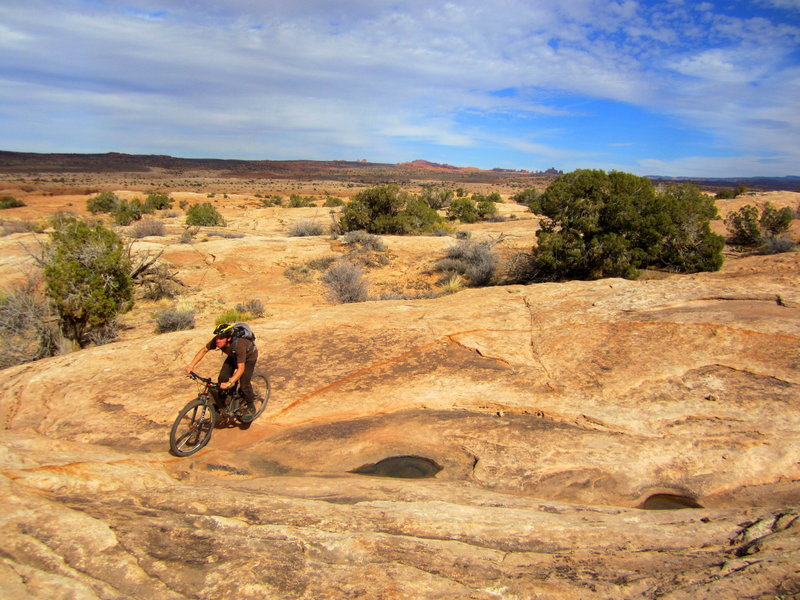 Cruising over slickrock on the Circle-O.