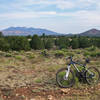 Fine views of the San Francisco Peaks out in the pinyon-juniper rangelands.