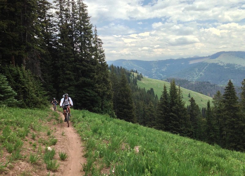 Popping out of the trees on Grand Traverse.