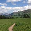 Towards the top of 401 climb looking back at the Maroon Bells