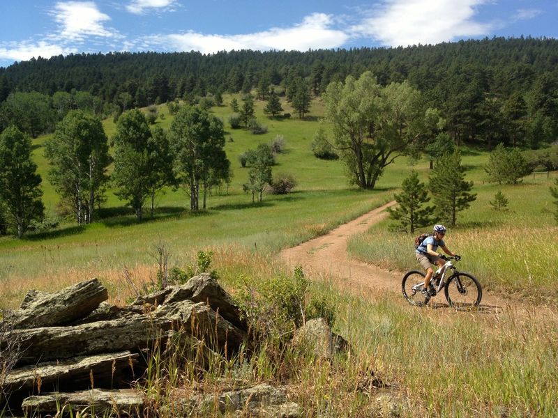 The start of Rawhide is easy doubletrack with great views.