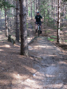 Up ramp and over rock